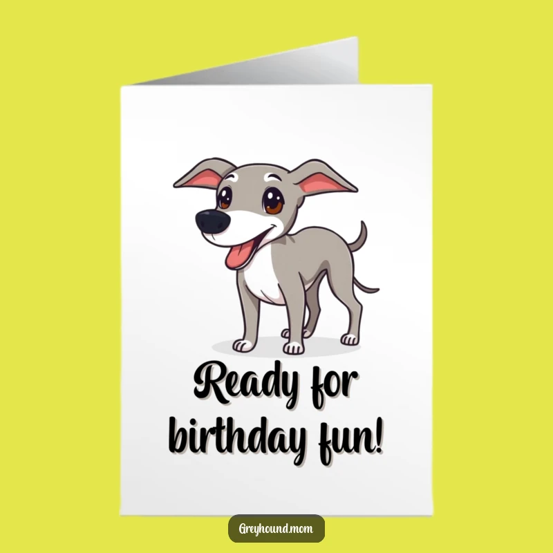 Free Printable Greyhound Birthday Card: Fun Dog Lover Greeting Downloadable Gift