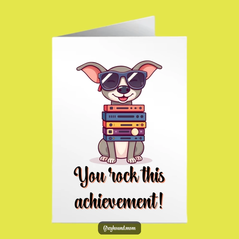 Free Printable Congrats Card: Cool Greyhound Record Star, Downloadable Funny Gift