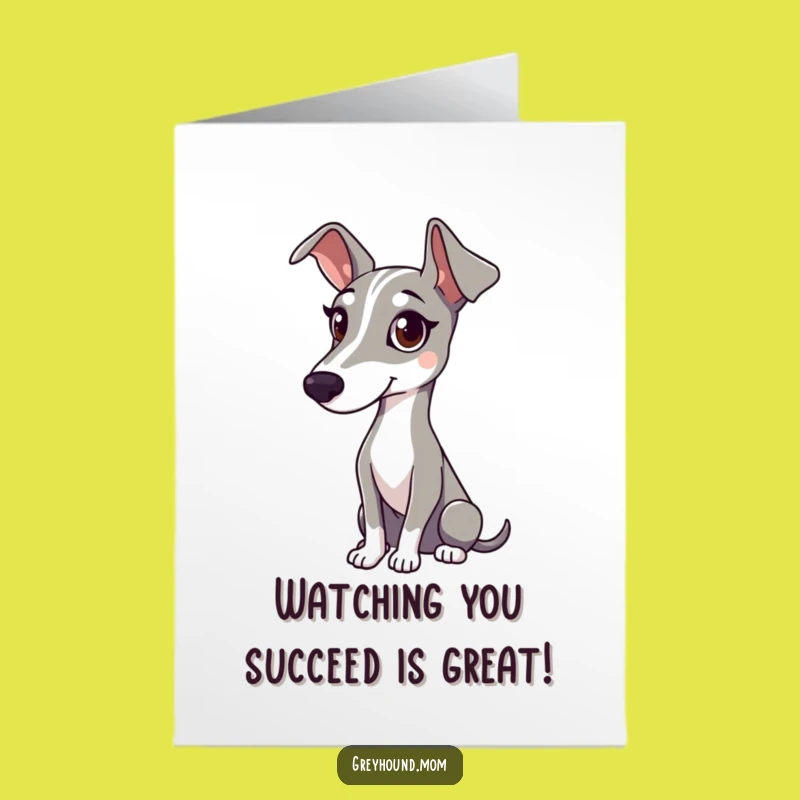 Free Printable Congrats Card: Gentle Greyhound's Attentive Gaze for Your Achievements