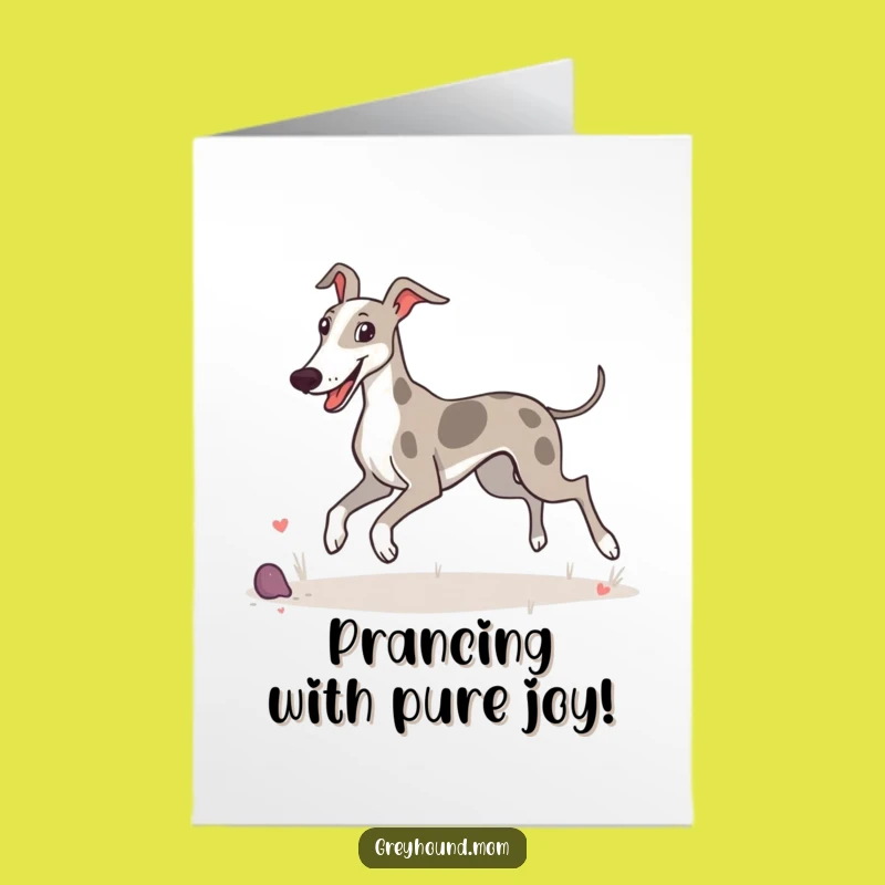 Free Printable Congrats Card: Happy Greyhound's Prance for Your Momentous Occasion