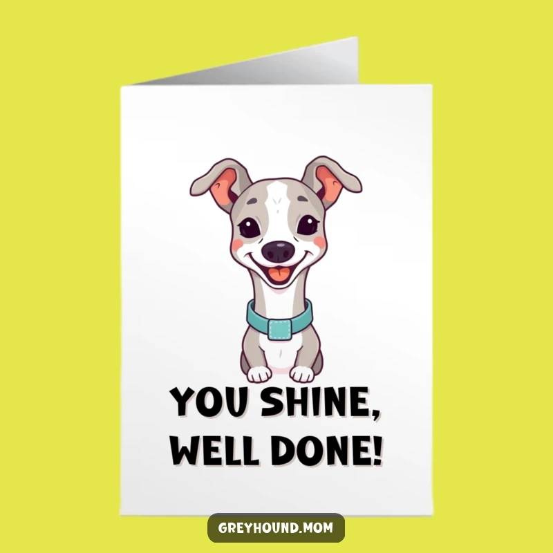 Free Printable Congrats Card: Joyful Elegant Greyhound - Downloadable Gift