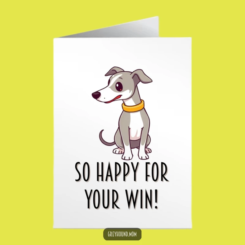 Funny Free Printable Greyhound Congrats Card - Wagging Tail Downloadable Gift