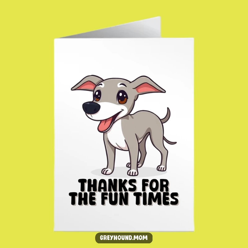 Free Printable Greyhound Thank You Card: Fun Dog Appreciation Downloadable