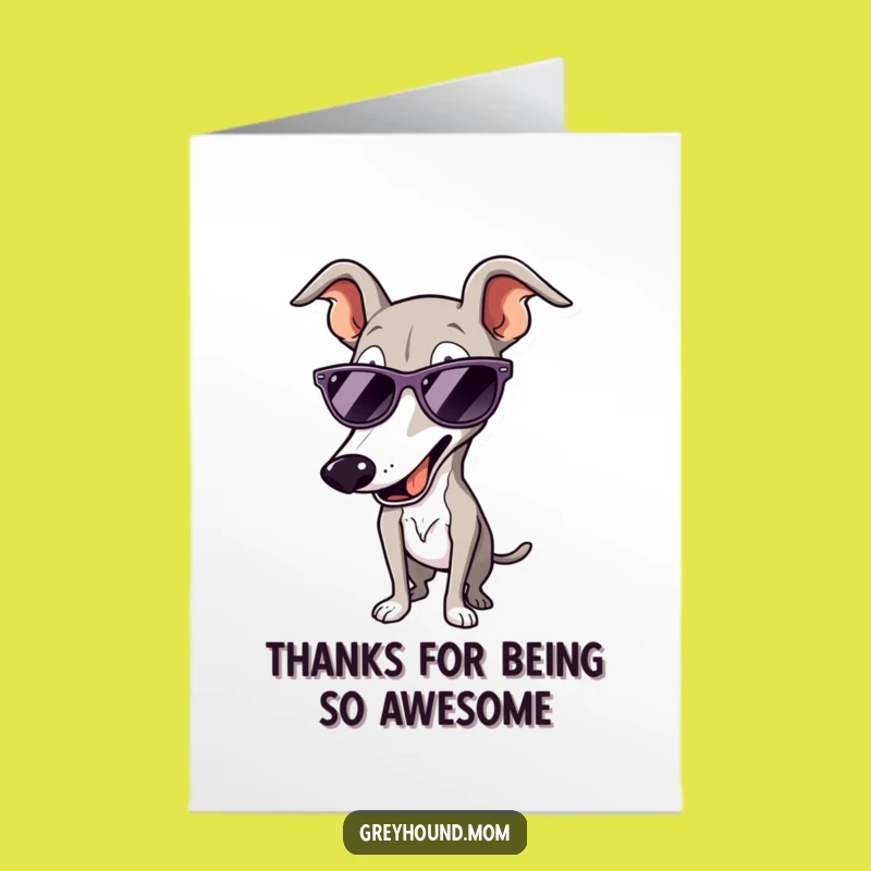 Free Printable Thank You Card: Cool Greyhound Sunglasses Funny Downloadable Gift