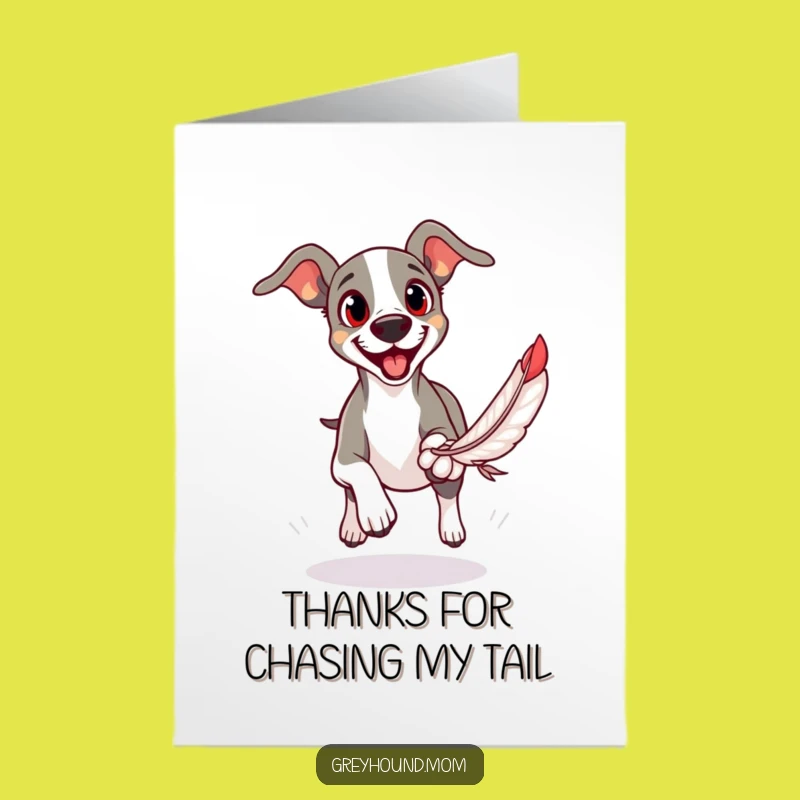 Free Printable Thank You Card: Playful Greyhound's Chase for Your Generosity