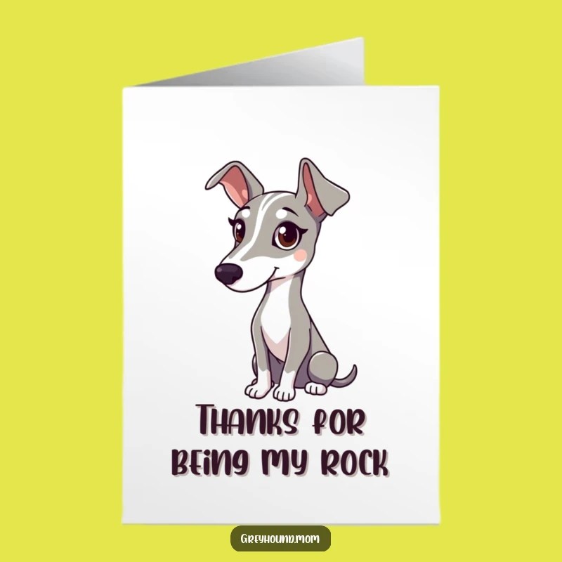 Free Printable Thank You Card: Attentive Greyhound's Gentle Watch for Your Kindness