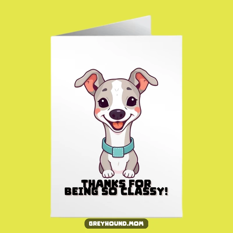 Free Printable Thank You Card: Gracious Elegant Greyhound - Downloadable Gift