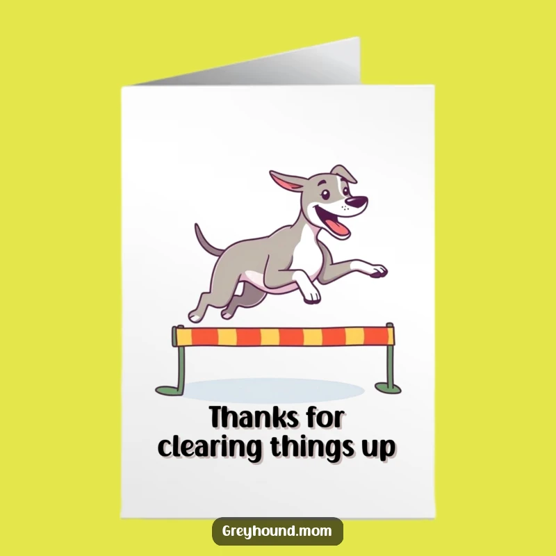 Free Printable Greyhound Thank You Card: Grateful Leap Downloadable