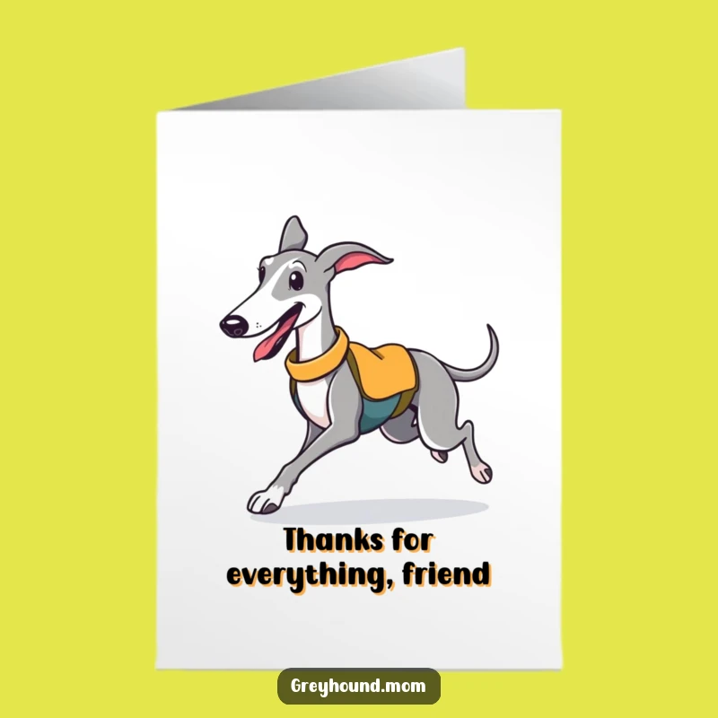 Free Printable Thank You Card: Grateful Greyhound's Happy Trot for Your Kindness