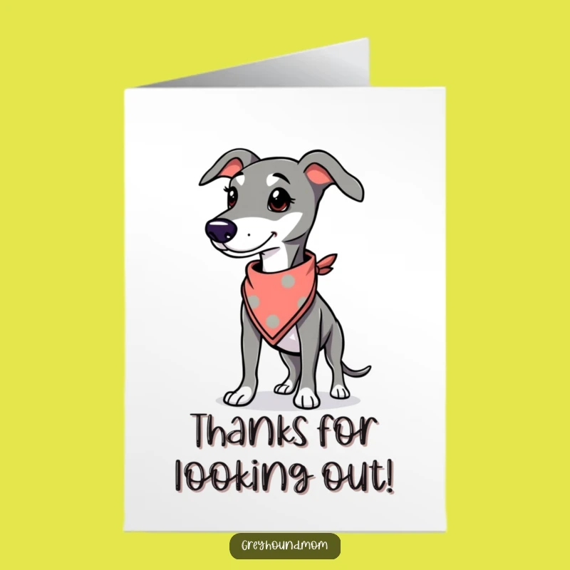Free Printable Thank You Card: Stylish Greyhound Bandana Thank You Downloadable