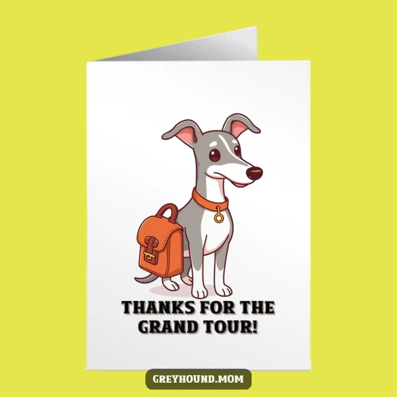Free Printable Thank You Card: Journey-Ready Greyhound - Downloadable Gift