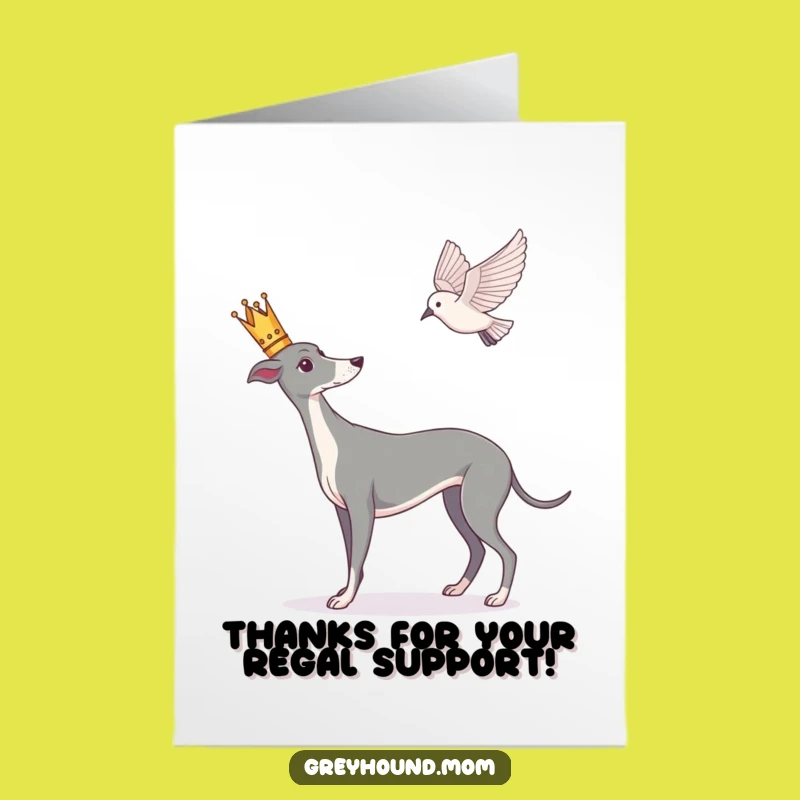 Free Printable Thank You Card: Regal Greyhound Bird Watcher Downloadable