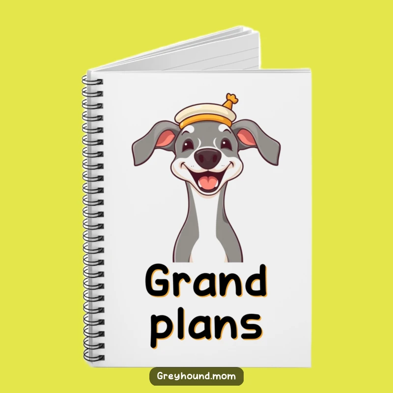 Funny Greyhound Opera Hat Notebook - Classy Dog Lover Gift Idea