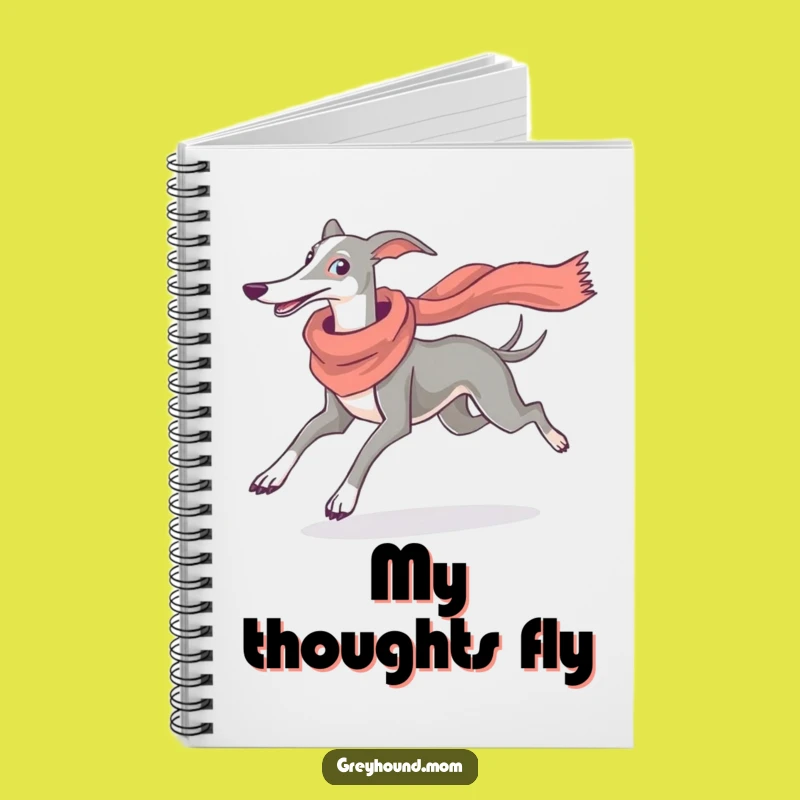 Funny Greyhound Scarf Notebook - Graceful Runner Journal Gift