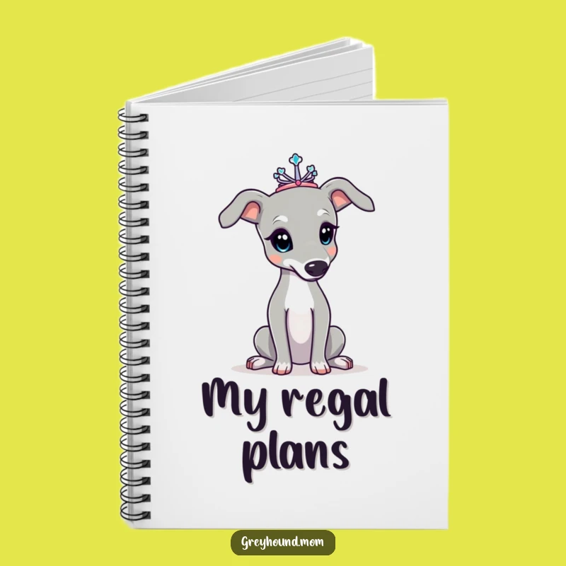 Funny Greyhound Tiara Notebook - Jot Down Elegant Ideas