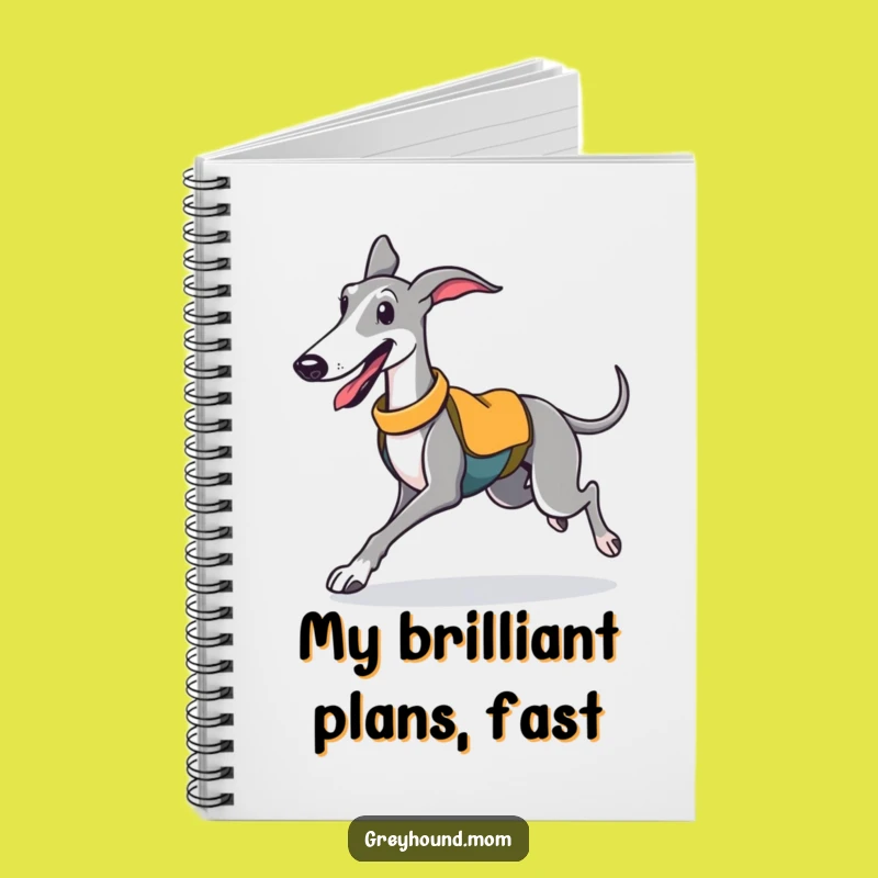 Funny Greyhound Notebook: Jot Down Ideas with a Jogging Dog