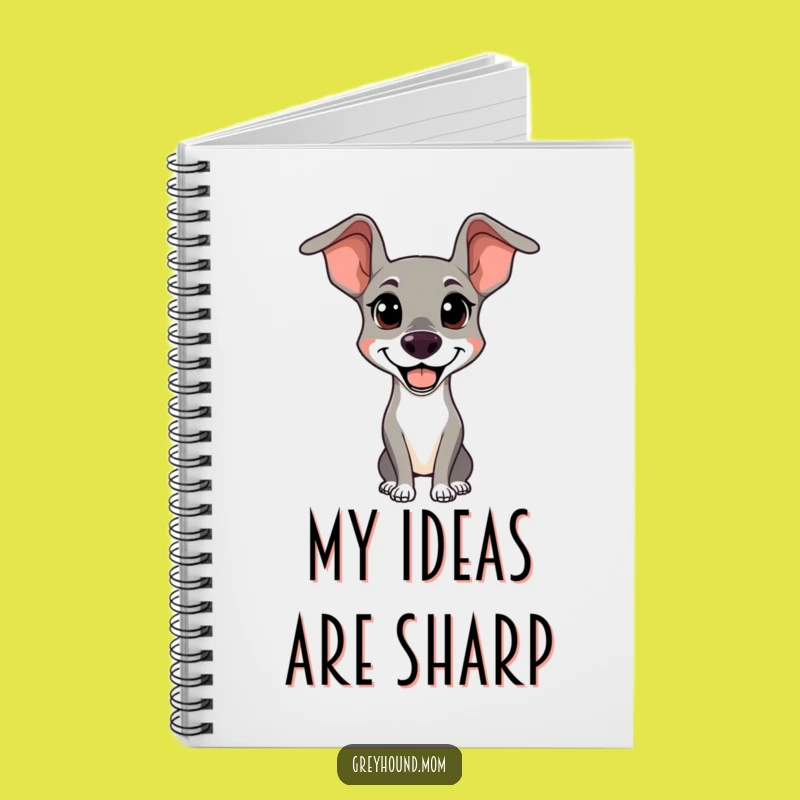Funny Happy Greyhound Notebook - Alert Dog Journal Gift