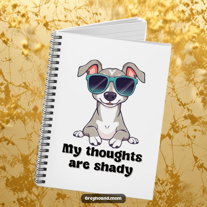 Funny Sunglasses Greyhound Notebook: Journal with a dog in shades, relaxing, ideal funny gift for writers.