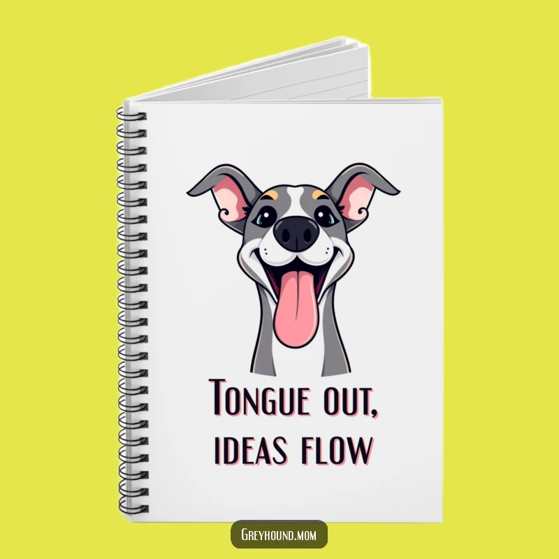 Funny Joyful Greyhound Notebook: Tongue Out Thoughts - Journal Gift