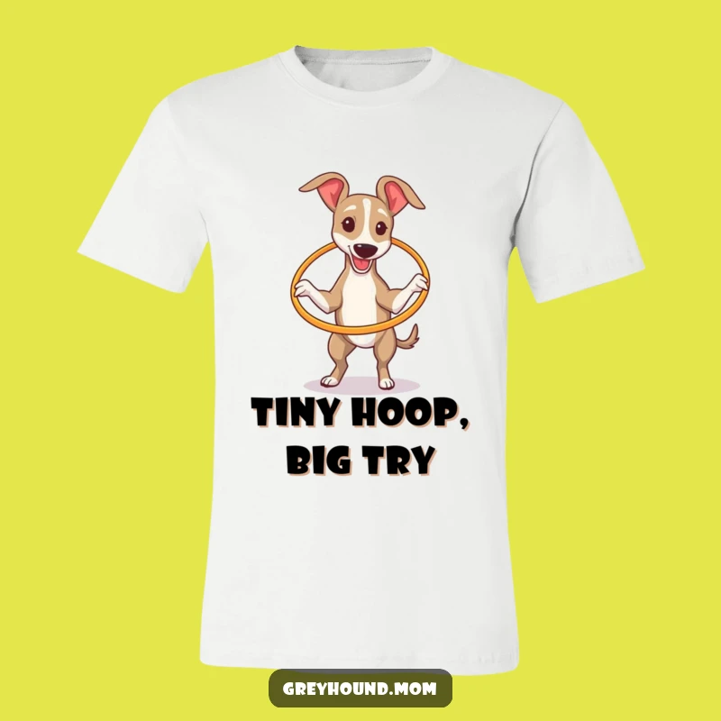 Funny Greyhound Hula Hoop T-Shirt: Get Fit with Canine Comedy Gift