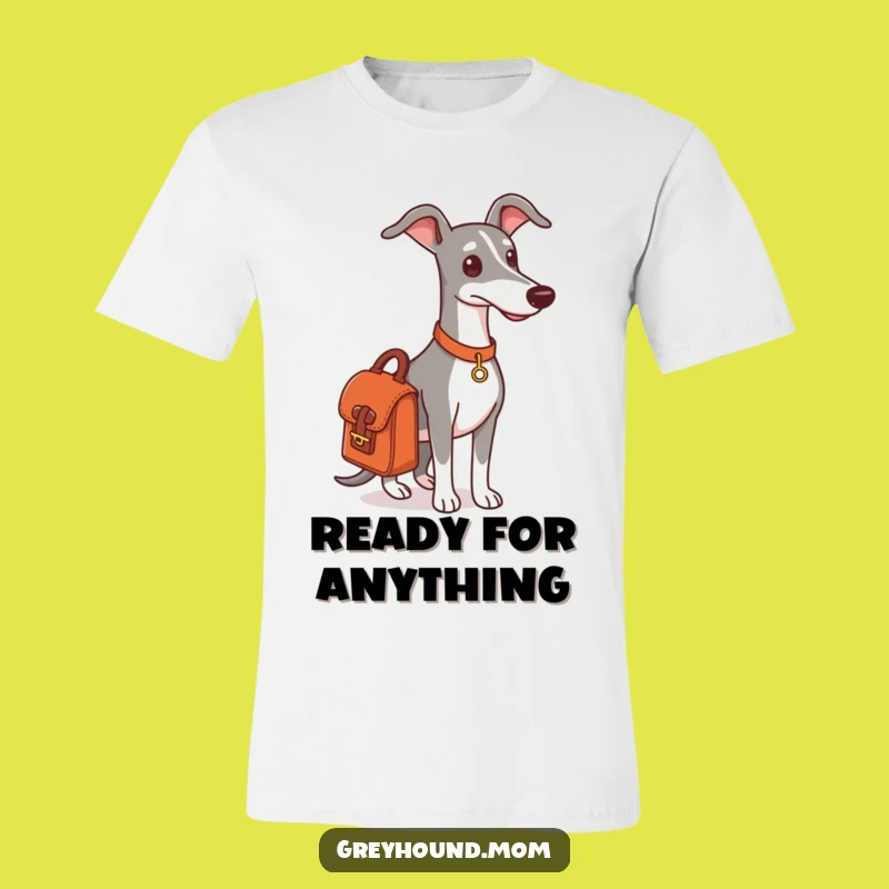 Funny Greyhound Outing T-Shirt: Ready for Adventure Dog Tee, Great Funny Gift