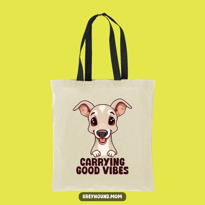 Funny Greyhound Tote Bag: Elegant Nudge Design, Practical Funny Gift for Shoppers