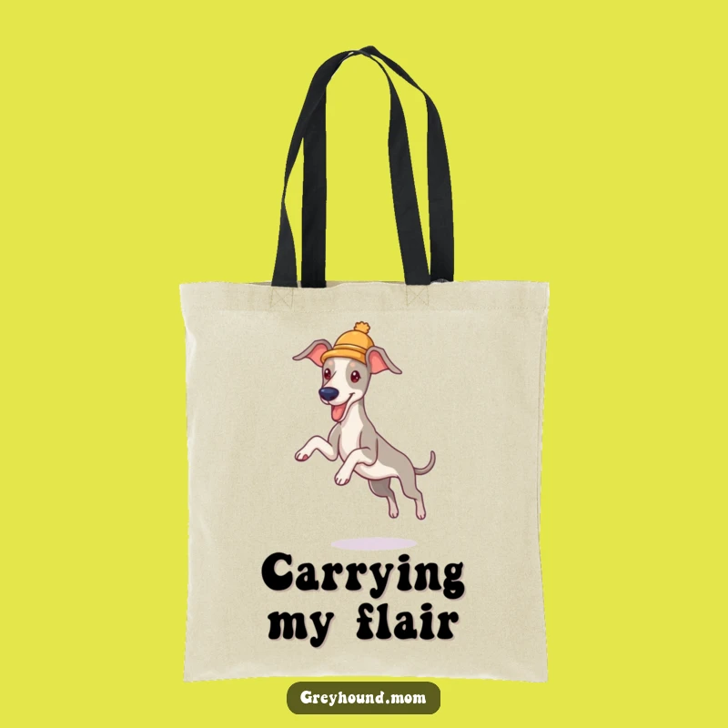 Funny Greyhound Hat Tote Bag - Playful Leaper Accessory Gift