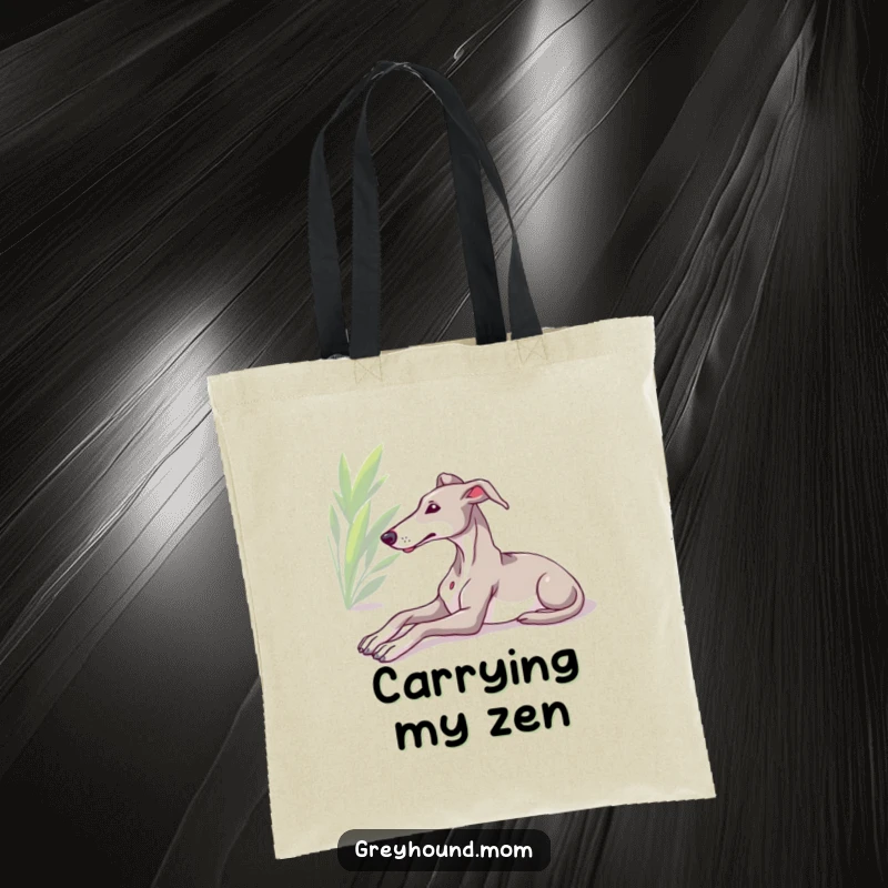 Funny Greyhound tote bag, relaxed dog stretching in sun, graceful canine, cute and practical accessory, great humorous gift.