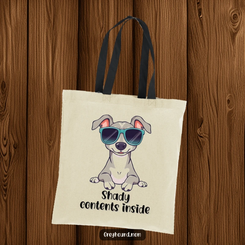 Funny Sunglasses Greyhound Tote Bag: A tote with a dog in shades, relaxing, perfect funny gift.