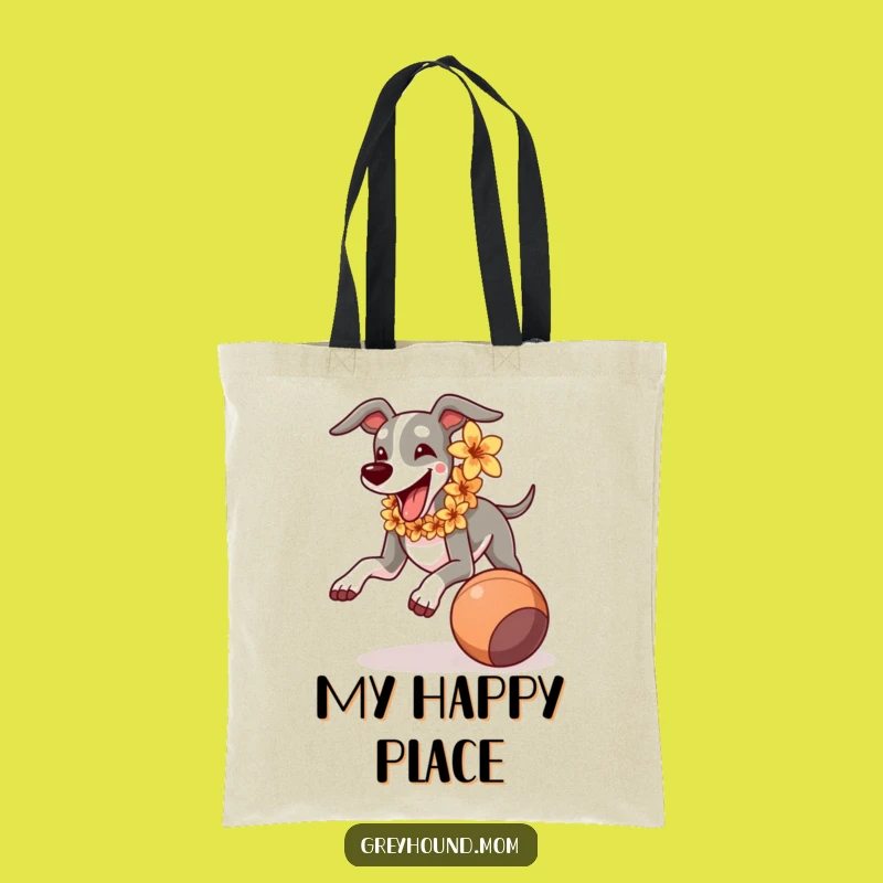 Funny Greyhound Lei Running Ball Tote Bag - Joyful & Practical Dog Gift